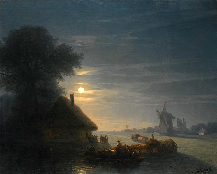 Paesaggio ucraino di notte