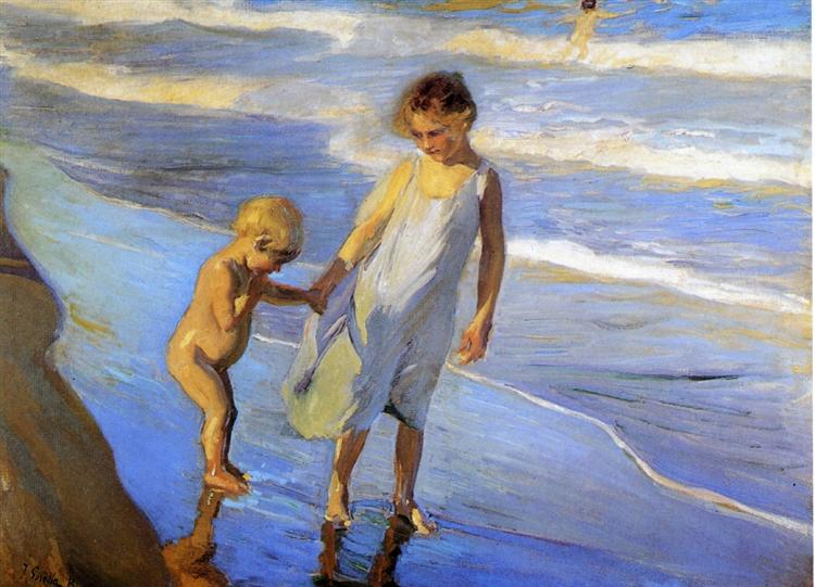 Valencia - Twee meisjes op het strand - 1904