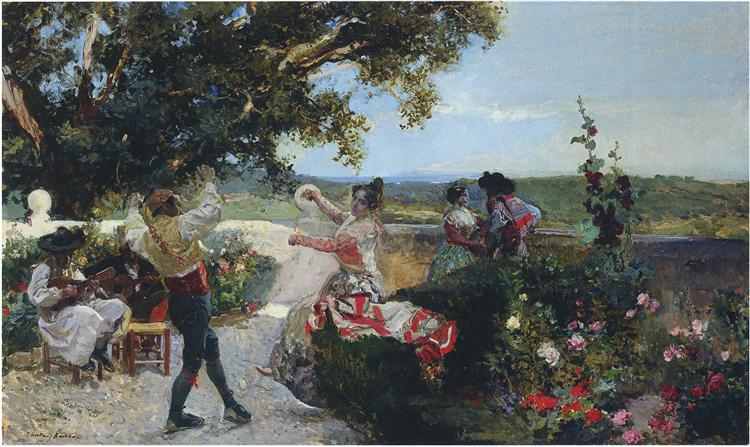 Valencian Tanz in einem Naranjal - 1898