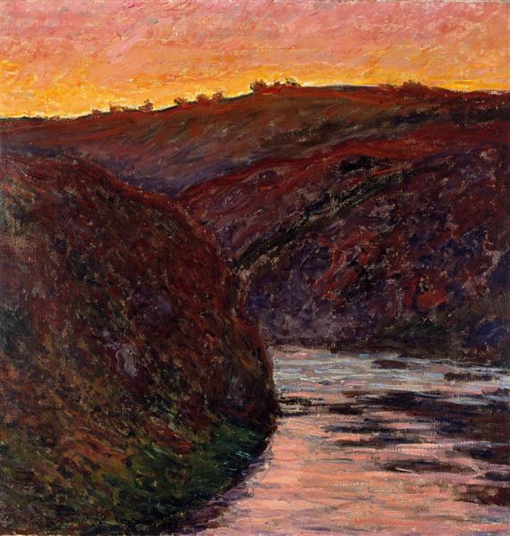 Creuse Valley - auringonlasku - 1889