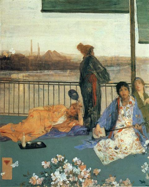 Variations in the color of the flesh and green: the balcony - 1865