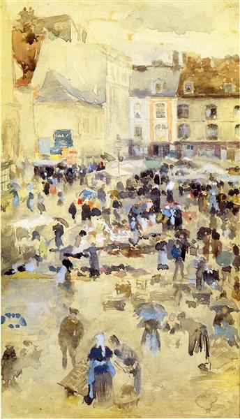 Variations violet et gris - Market Place - 1885