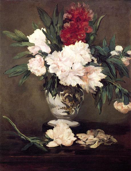 Peonia Vase på en liten sokkel - 1864