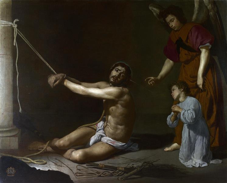 Christus nach der Flagellation, die von der christlichen Seele vorgesehen ist - 1628