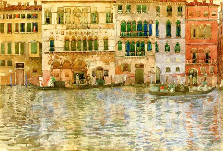 Venetianske Palacios i Grand Canal - 1899