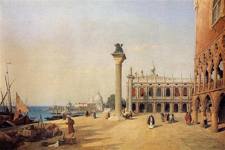 Vista De Venecia Del Muelle De Esclavons - 1834