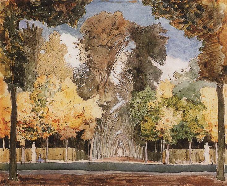 Versailles Park in autunno - 1898