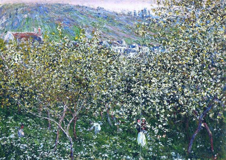 Vetheuil - Plum Trees in Blossom - 1879