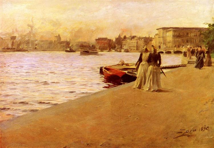 Visualizza dalla primavera dell'isola della nave - 1890