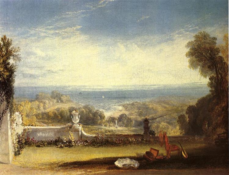 View from the terrace of a villa at Niton - Isle of Wight - 1826