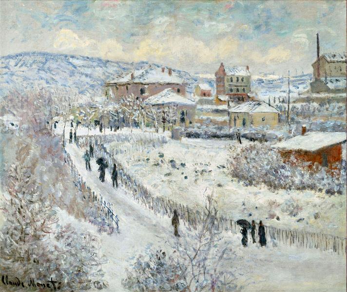 Argenuil View im Schnee - 1875