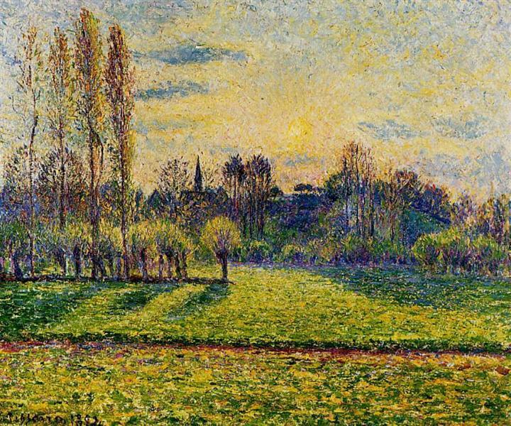 Vista De Bazincourt - Puesta De Sol - 1892