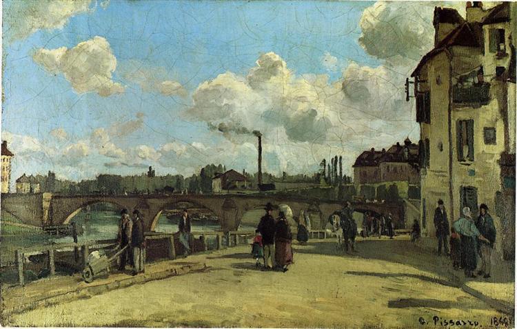 PONTOise View: Quai Au Pothuis - 1868