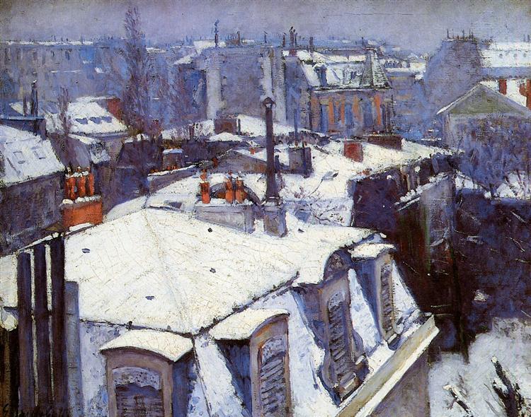 View of Roofs (Snow Effect) or Roofs Under Snow - 1878