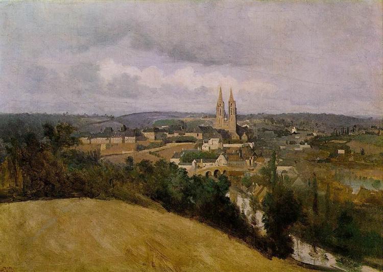 Saint view with the river vir in the foreground - 1855