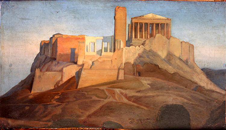 Vista dell'Acropoli di Atene - 1849