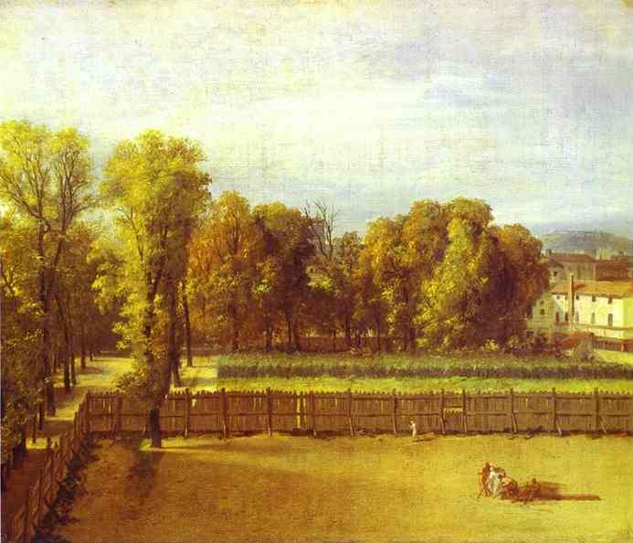 Utsikt över Luxemburg Gardens i Paris - 1794