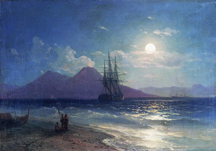 View of the sea at night - 1873