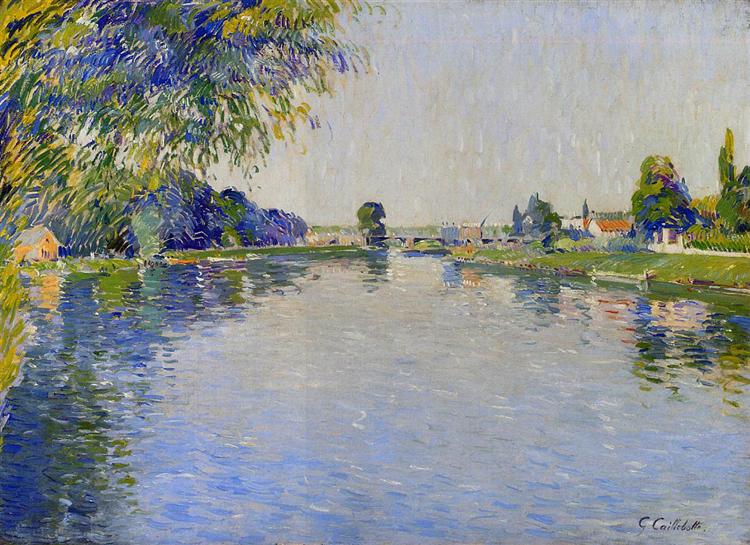 View of SENA in the direction of the Pont de Bezons - 1892