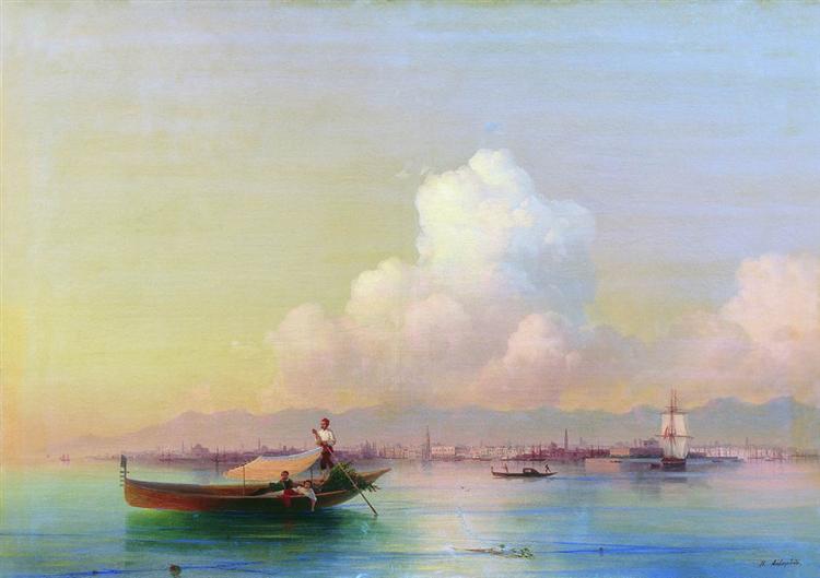 Venice View från Lido - 1855