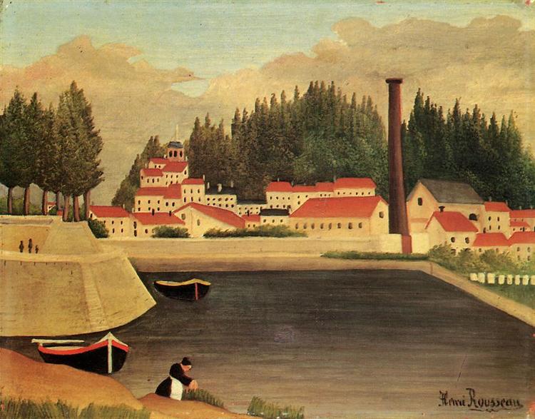 Village near a factory - 1908