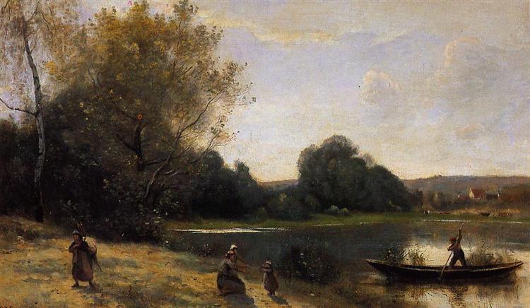 Ville D'Avray Skibet der forlader kysten - 1870