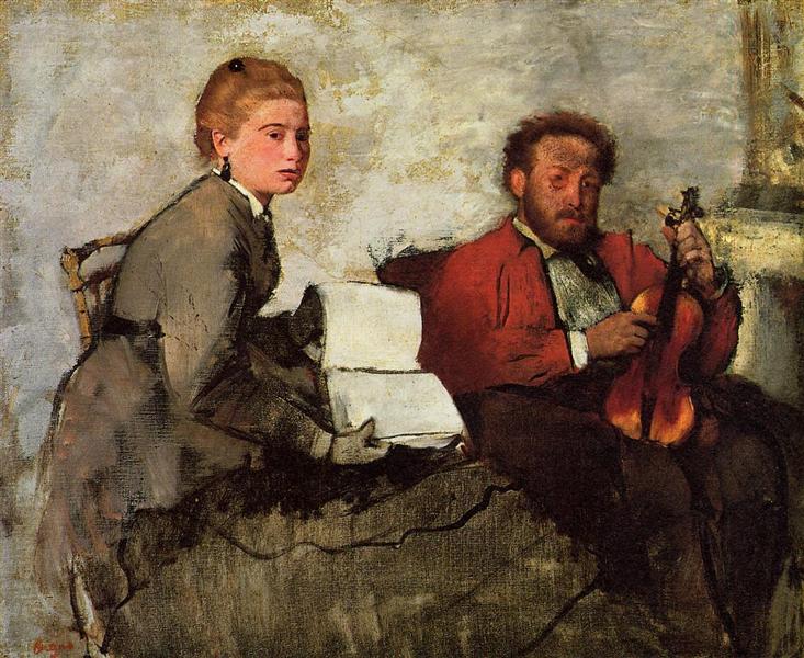 Violinista Y Mujer Joven - 1872