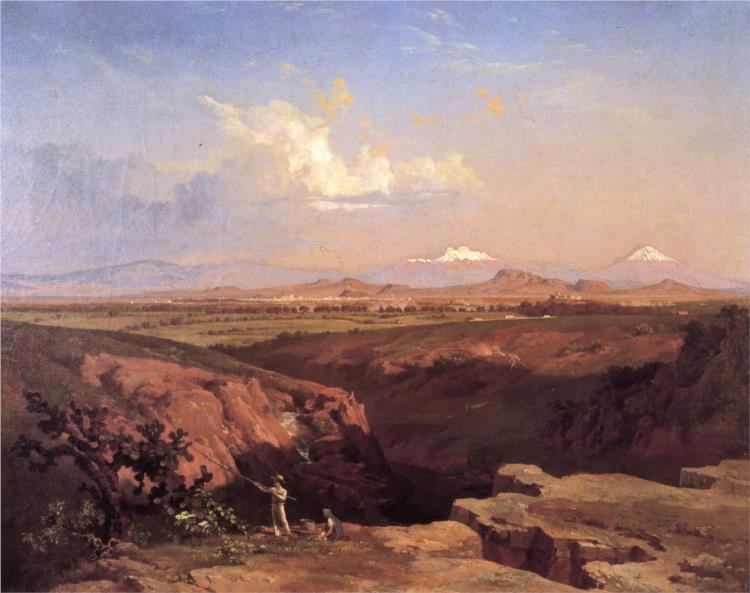 Blick auf das Tal von Mexiko vom Fluss von Los Morales - 1873