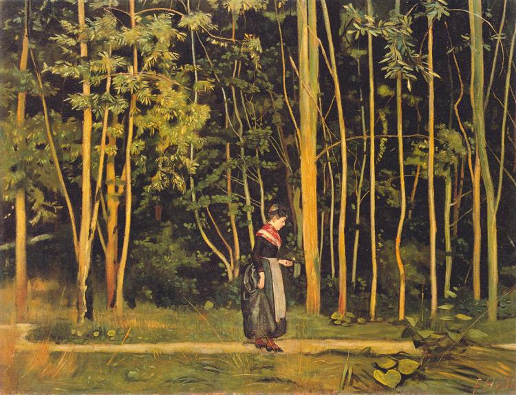 Walking along the edge of the forest - 1885