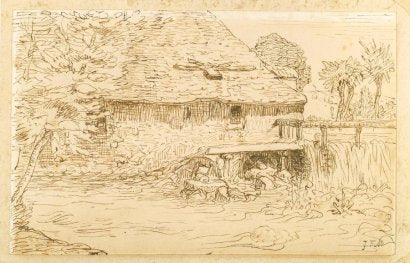 Water Mill w pobliżu Vichy - 1866