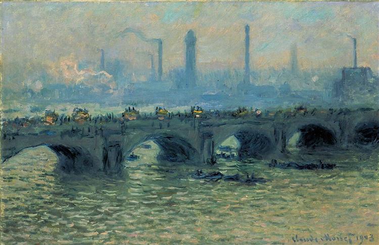 Puente De Waterloo - Tiempo Gris - 1903