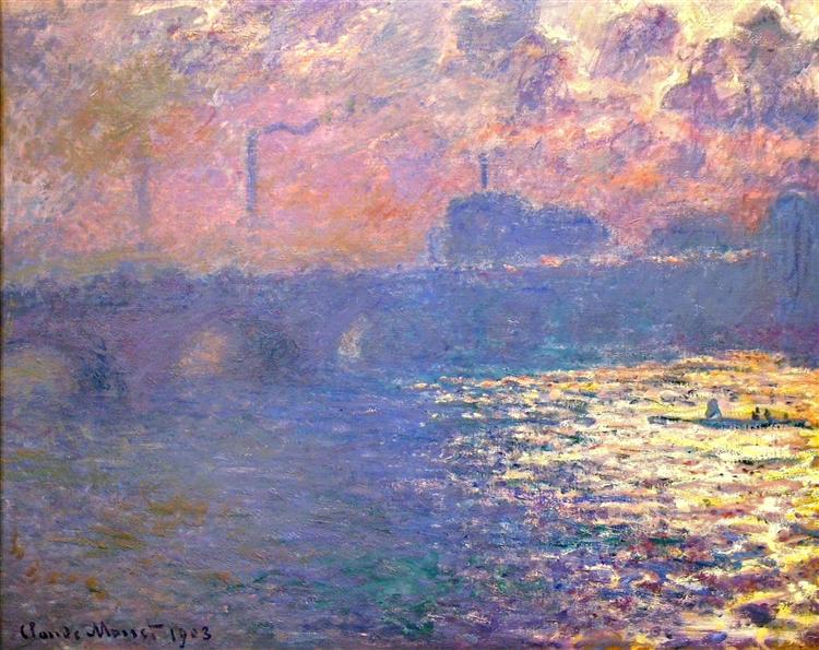 Bridge Waterloo - Effet de la lumière du soleil - 1903