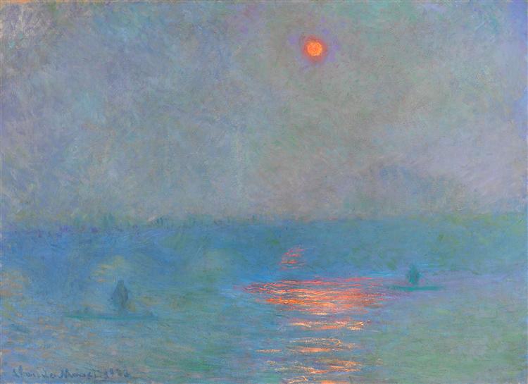 Bridge Waterloo - lumière du soleil dans le brouillard - 1903