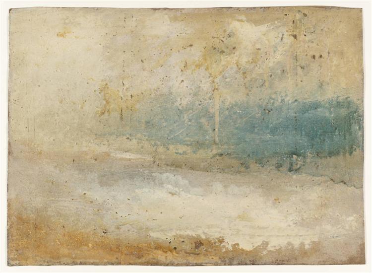 Bølger som bryter på en strand - 1845