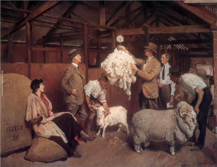 Weighing the fleece - 1921