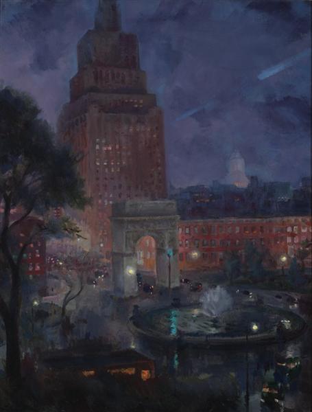 Wet Night - Washington Square - 1928