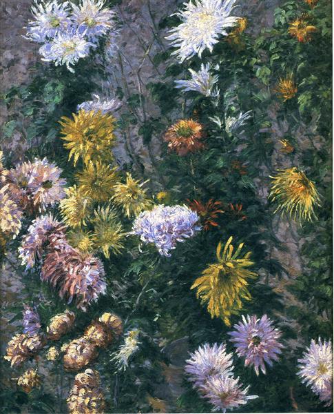 Wit en gele chrysanthemums - 1893