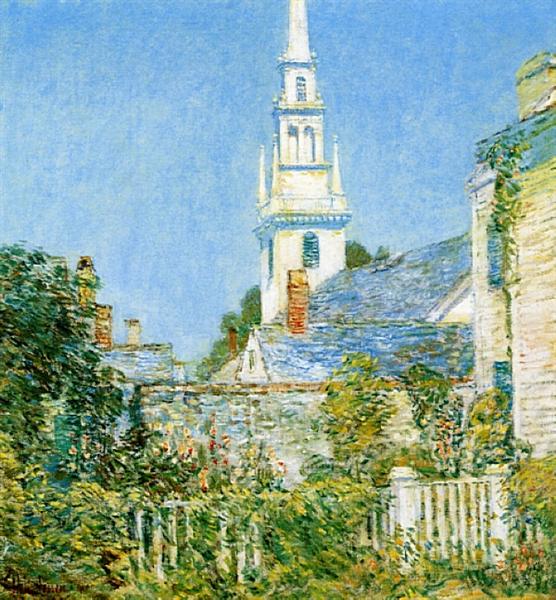 White Church in Newport (også kendt som kirke i en New England by) - 1901