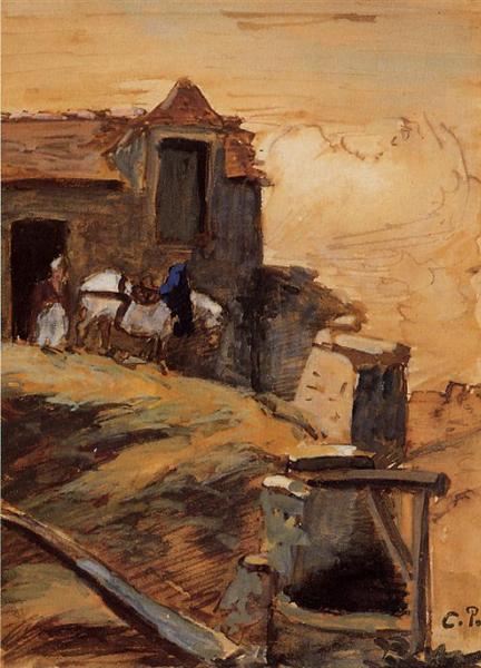 Cavalo Branco em uma Fazenda - 1874