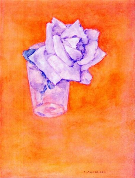 Rosa Blanca En Un Vaso - 1921