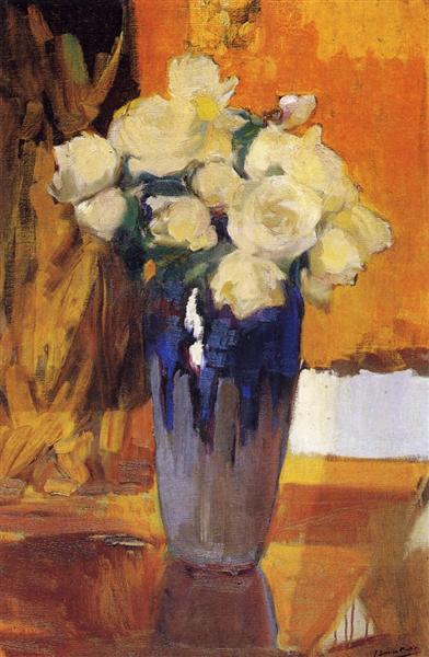 Rosas Blancas Del Jardín De La Casa - 1919