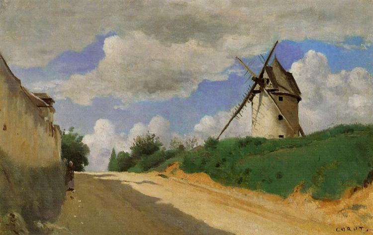 Wind mill on the coast of Picardie - Near Versailles - 1840