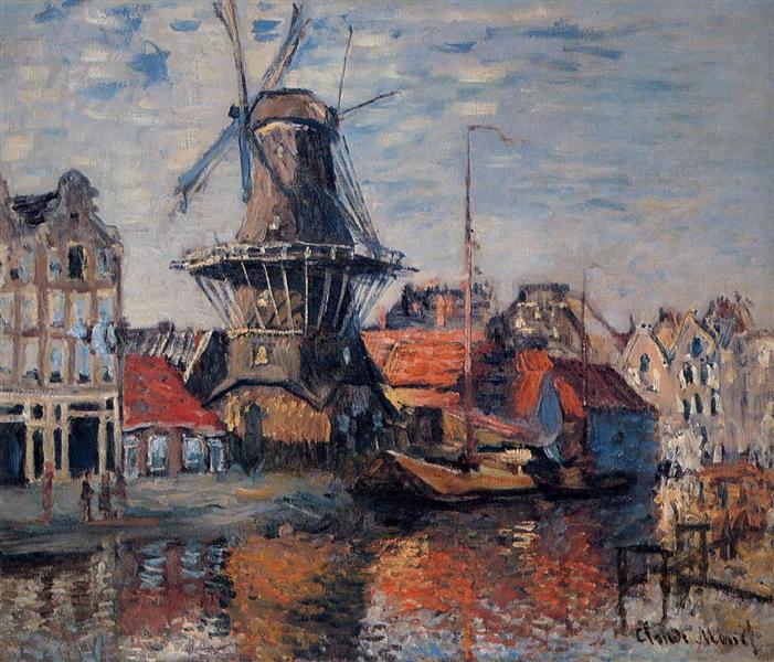 Wind Mill na kanale Onbekende - Amsterdam - 1874