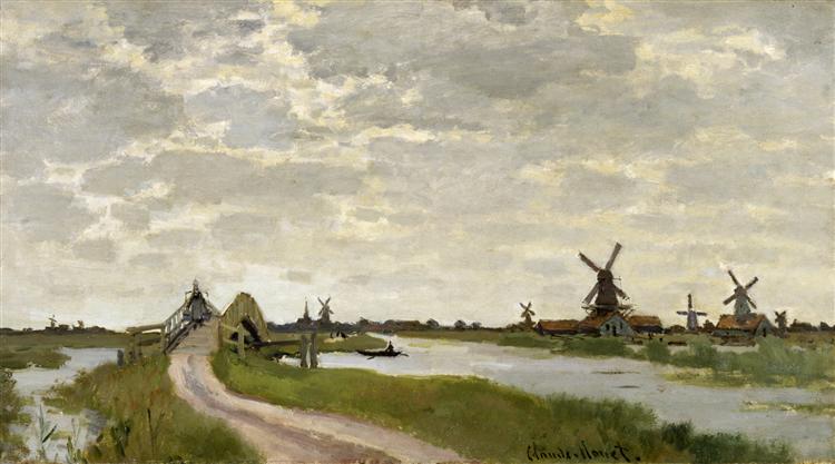 Les éoliennes à Haldersbroek - Zaandam - 1871