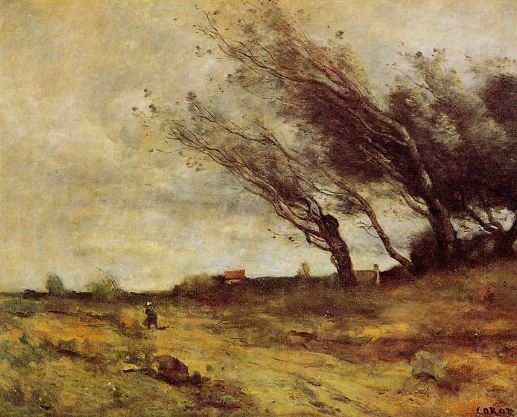 Paisaje Azotado Por El Viento - 1865