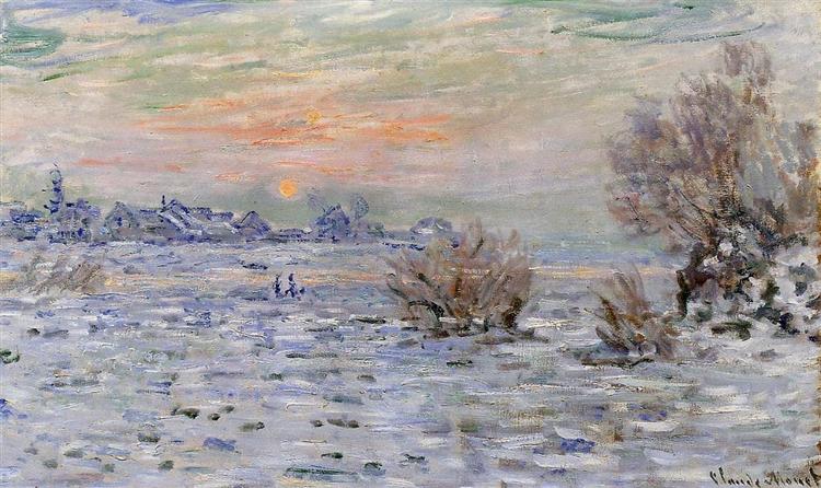 Hiver dans la Seine - Bavacourt - 1880