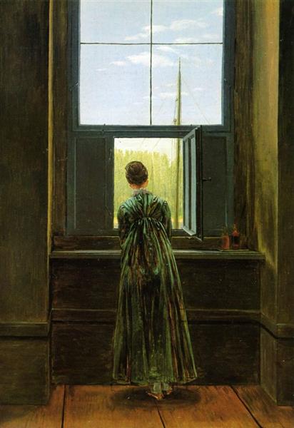 Frau in einem Fenster - 1822