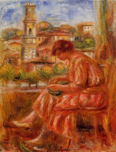 Mujer En La Ventana Con Vistas A Niza - 1918