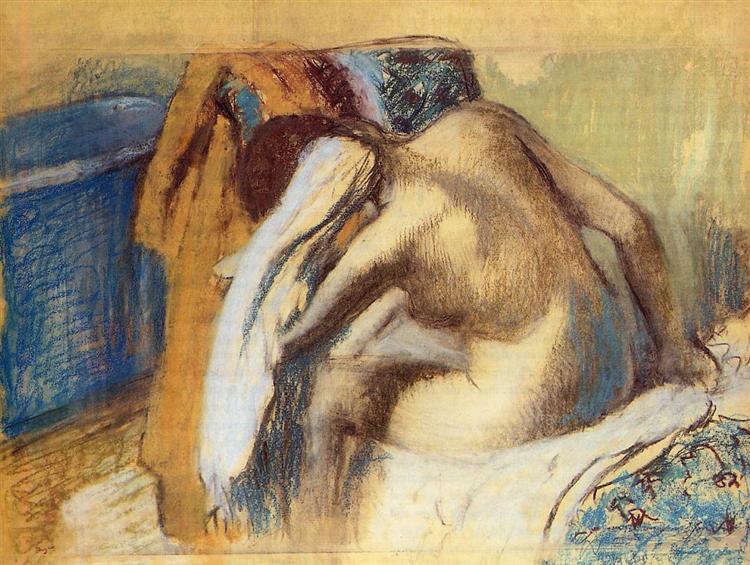 Femme qui sèche les cheveux - 1898