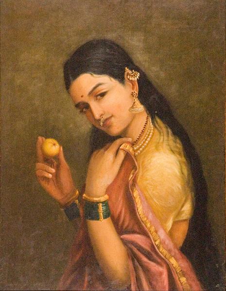 Woman holding a fruit